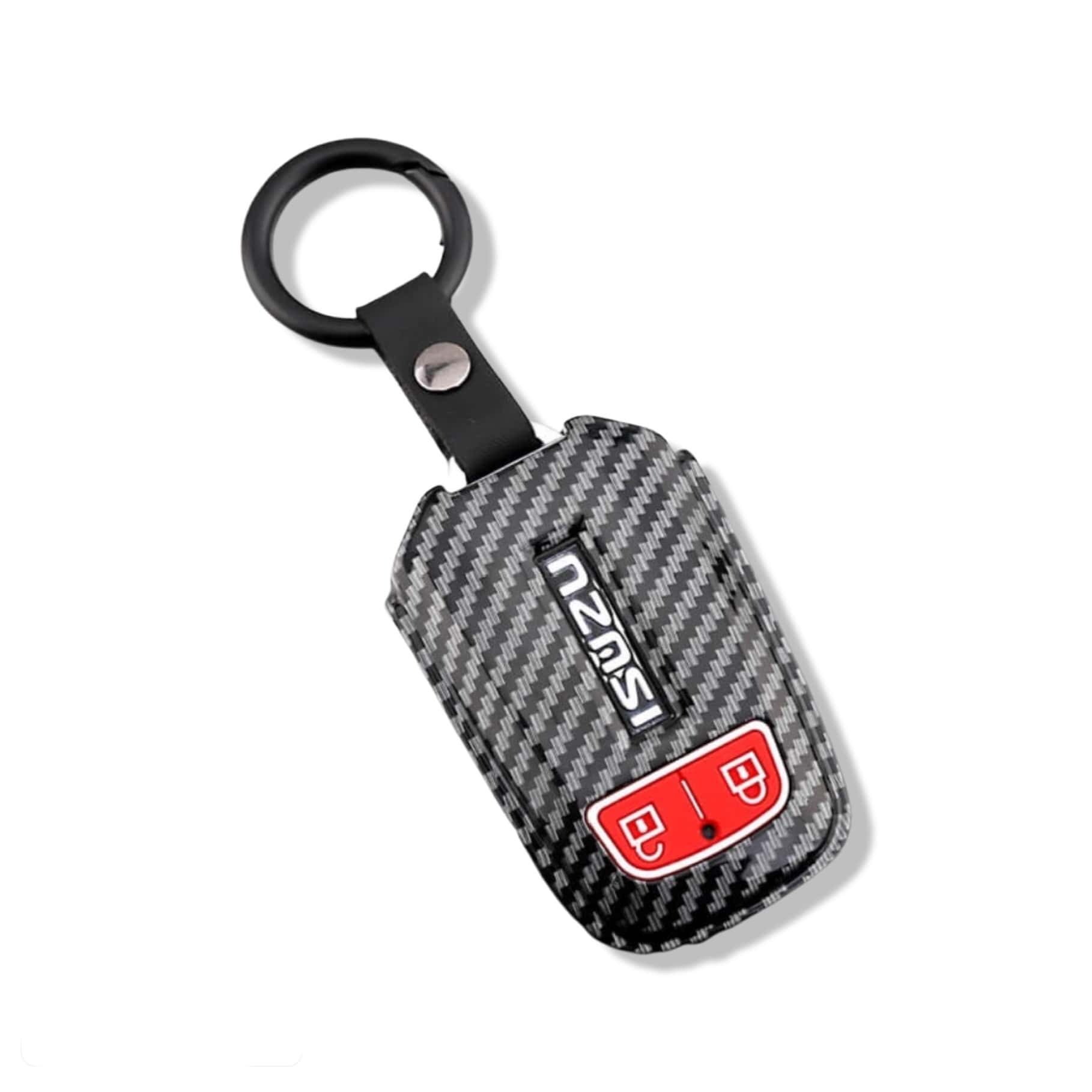 Isuzu Key cover carbon fibre red | D-Max and MU-X | Isuzu accessories - Keysleeves 
