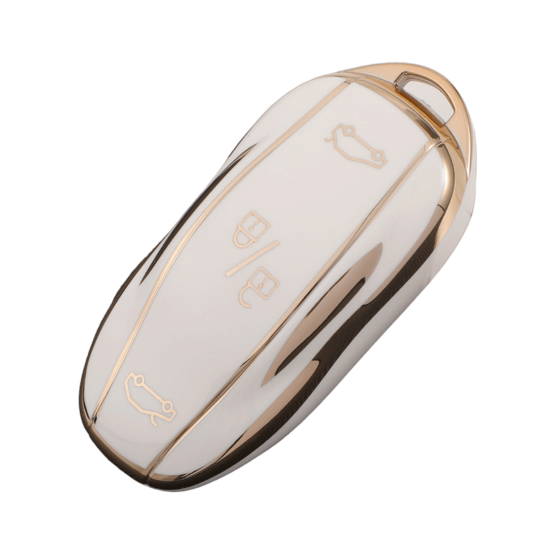 Tesla Key fob cover white Model S, Model 3 and Model Y red | Tesla key cover case Tesla Accessories - Keysleeves
