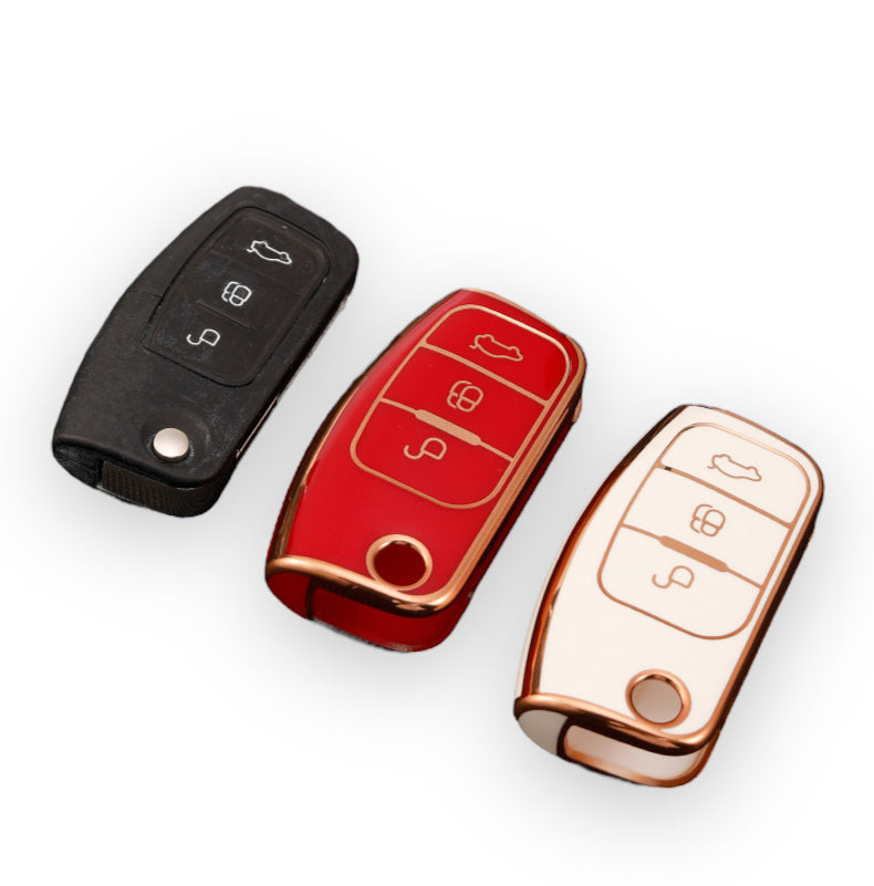 Ford key cover white and red | Keysleeves Ford Accessories