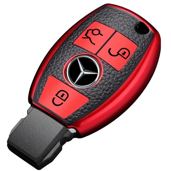 Mercedes-Benz key cover leather red | A class, C class, E Class | Mercedes Accessories - Keysleeves