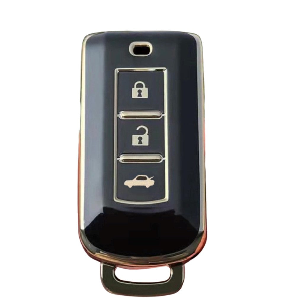 Mitsubishi key cover black | Outlander, ASX, Lancer | key fob cover Mitsubishi Accessories - Keysleeves
