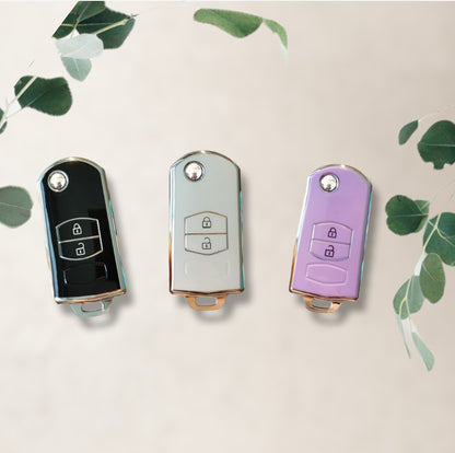 Mazda Flip key cover | Mazda 2, 3, 6, CX-3, CX-5, RX8, MX-5 (2-button) car key fob cover