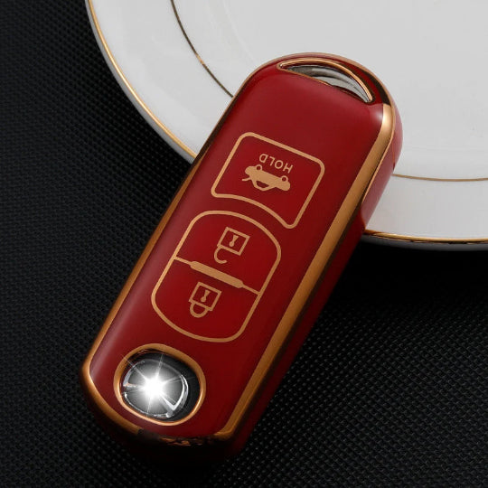 Mazda Key cover red | Mazda 2, 3, 6, CX-3, CX-5 (3-button) car key cover | Mazda Accessories - Keysleeves