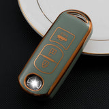 Mazda Key cover green | Mazda 2, 3, 6, CX-3, CX-5 (3-button) car key cover | Mazda Accessories - Keysleeves