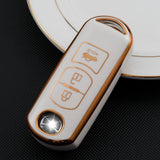 Mazda Key cover white | Mazda 2, 3, 6, CX-3, CX-5 (3-button) car key cover | Mazda Accessories - Keysleeves