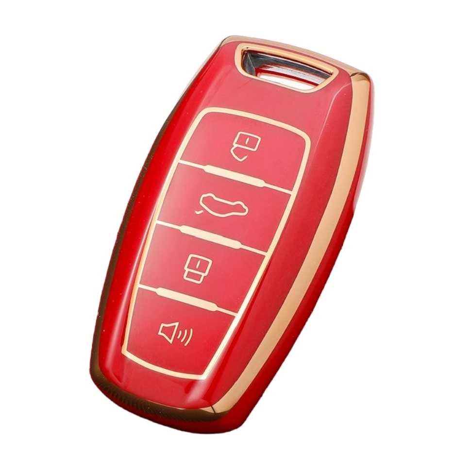 noir avec rouge - Étui pour clés de voiture, coque de support de clé, pour Great  Wall POER Haval Hover H1 H4 H6 H7 H9 F5 F7 H2S GMW Coupe, accessoires
