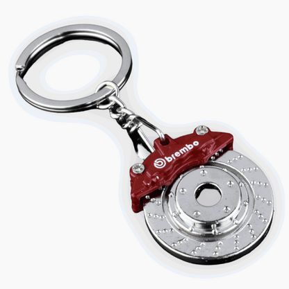 Brake Disc Keychain accessory | Brake Rotor with Brembo Caliper Keyring