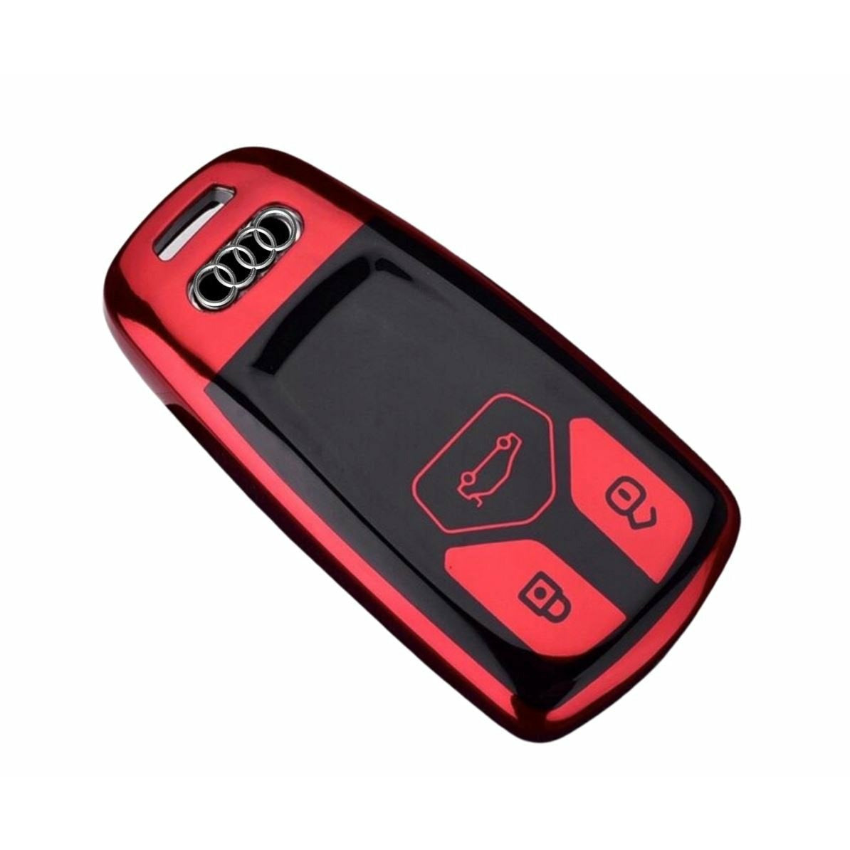 Audi key fob cover - Gloss red and black | Keysleeves