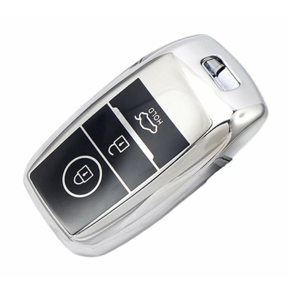 Kia Key Cover silver | Cerato, Rio, Sportage, Sorento, Optima - Carbon Fibre Design | Kia Accessories - Keysleeves